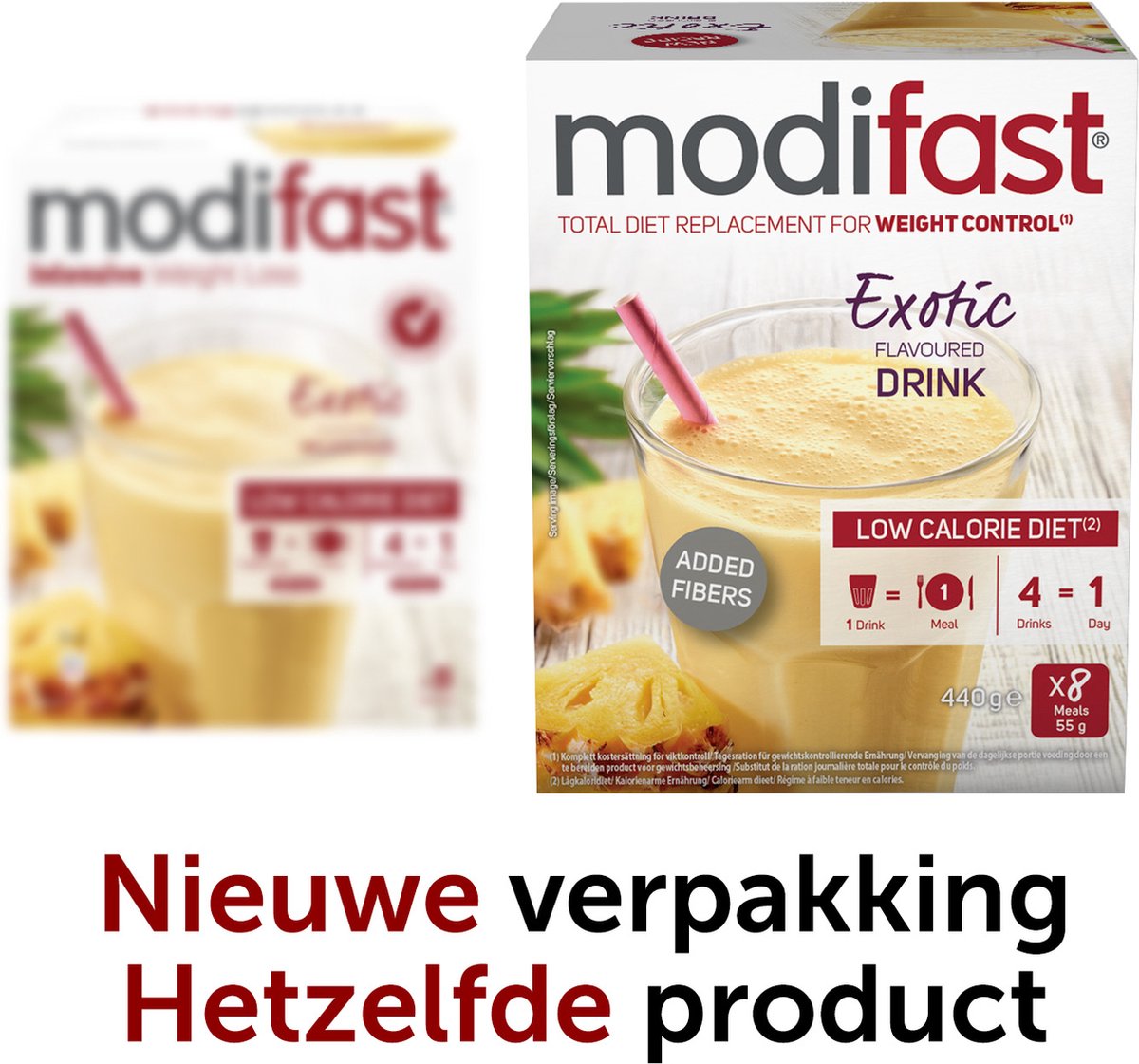 Goedkoopste Modifast Intensive Milkshake exotic LCD 8X55G