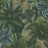 EXOTISCHE BLADEREN BEHANG | Botanisch - groen geel blauw - A.S. Création Metropolitan Stories 3