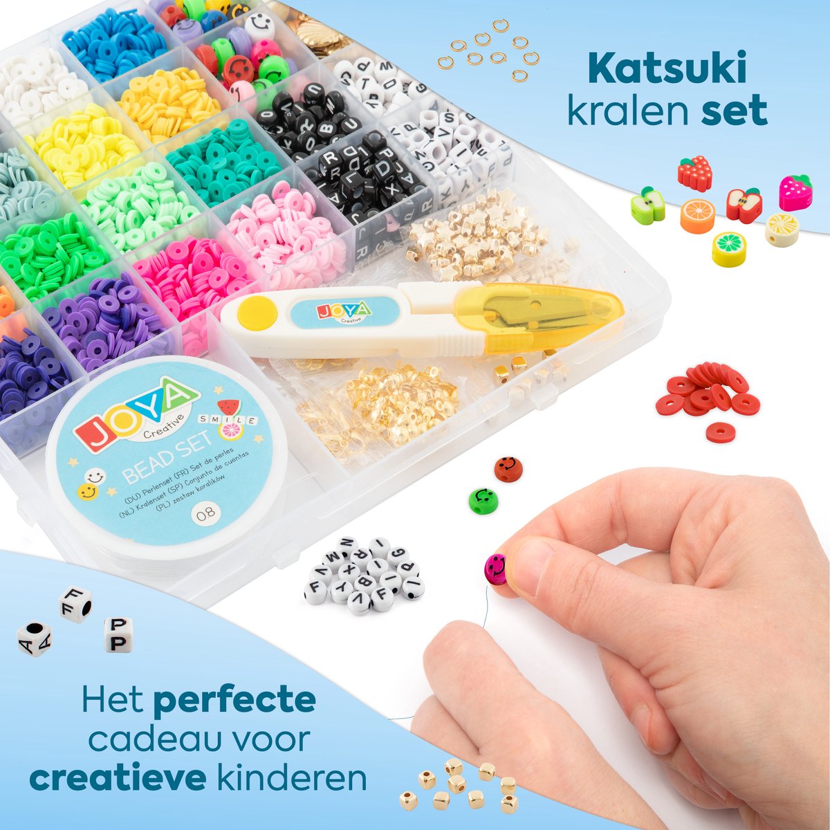 Joya Creative Armbandjes & Sieraden Maken 4500 delige XXL Set - Sieradenpakket - Knutselpakket - Kralen - DIY Knutselen Meisjes - Knutselkoffer - Incl. Elastisch Draad en Gereedschap — afbeelding 5