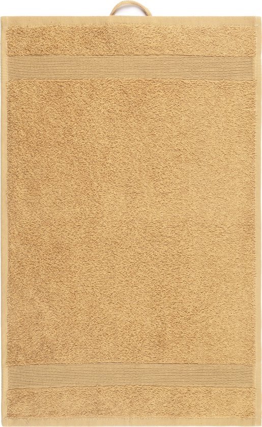 Aude by Mistral Home - Set de 2 serviettes invité - 100% coton - 2x 30x50 cm - Jaune moutarde