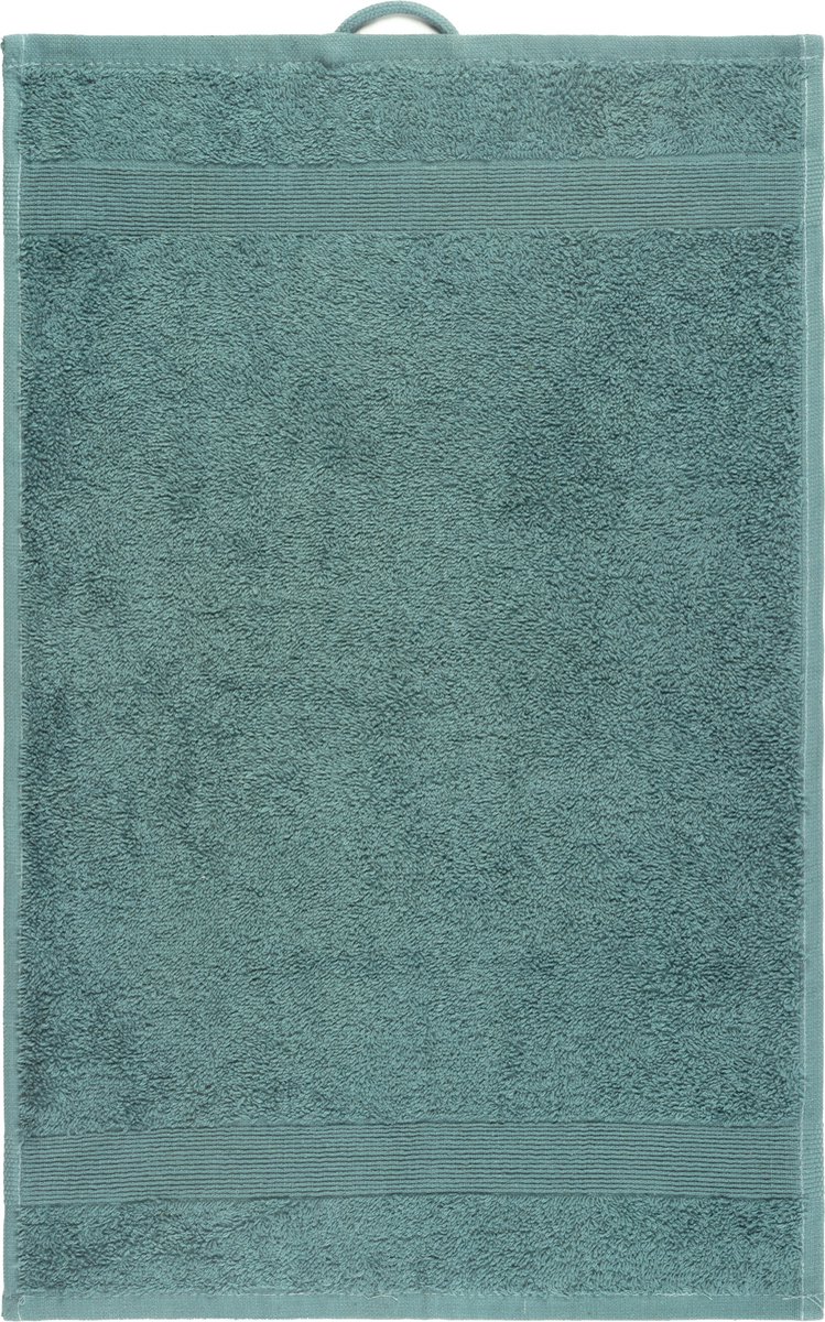 Aude by Mistral Home - Set van 2 gastendoekjes - 100% katoen - 2x 30x50 cm - Donkergroen