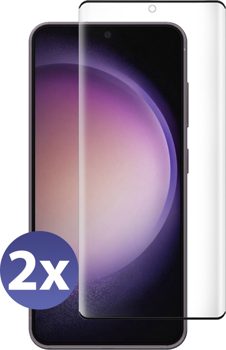 Geschikt voor Samsung S23 Ultra Screenprotector Tempered Glass - 2 stuks Beschermglas