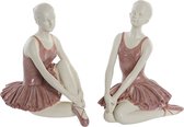 Decoratieve figuren DKD Home Decor Balletdanseres Hars (16 x 11 x 17 cm) (2 Stuks)