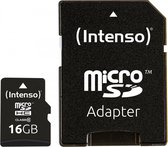 (Intenso) 16 GB MicroSDHC geheugenkaart - Class 10 - 16GB - met SD adapter