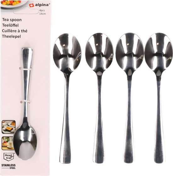 Secret de Gourmet Koffielepels/theelepels - 6 stuks - RVS - 9,5 cm | bol