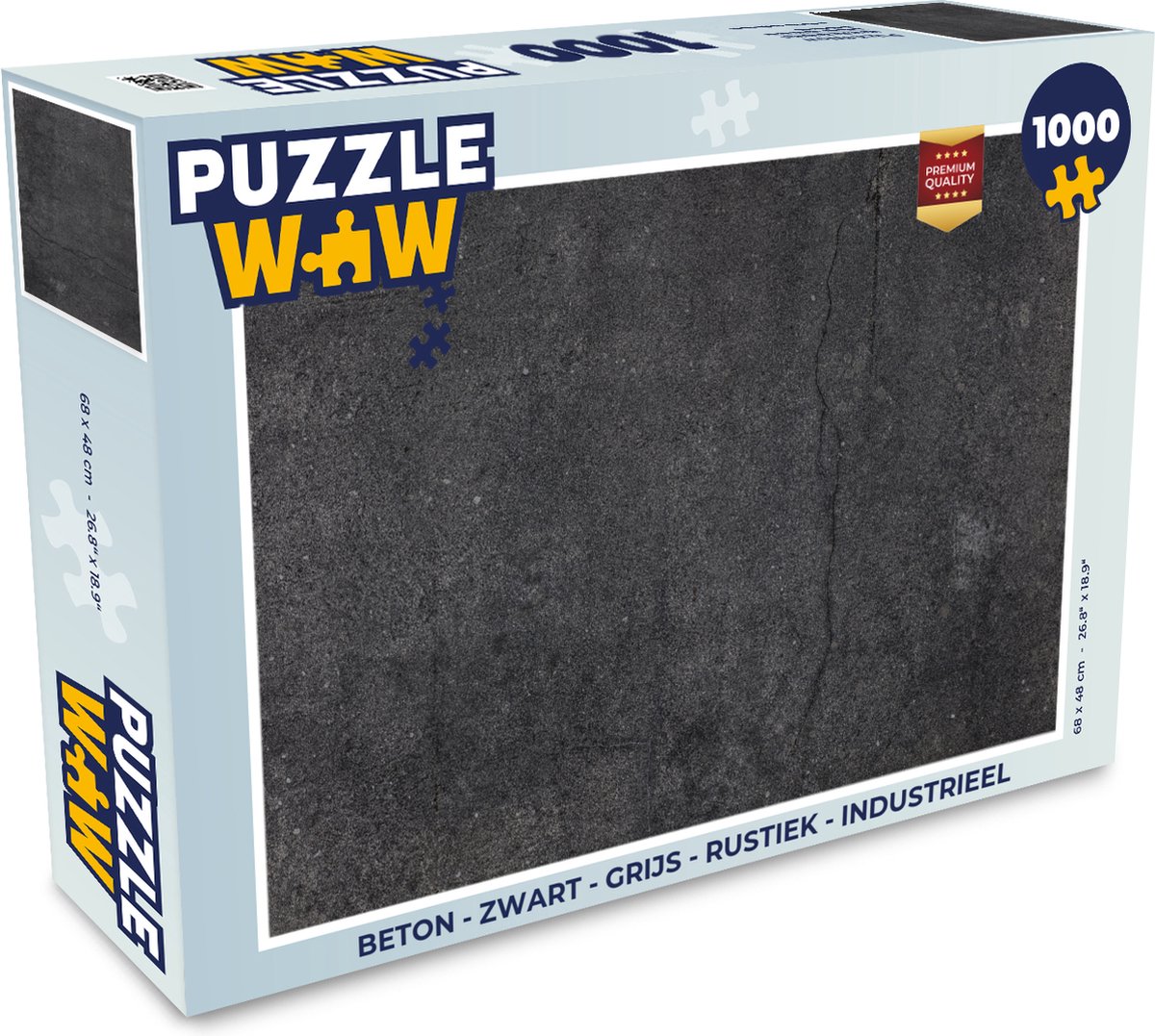 Puzzel Beton - Zwart - Grijs - Rustiek - Industrieel - Legpuzzel - Puzzel 1000 stukjes volwassenen