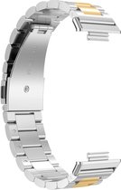 Bandje Geschikt voor Huawei Watch Fit 2 RVS Schakels – Zilver/Geel