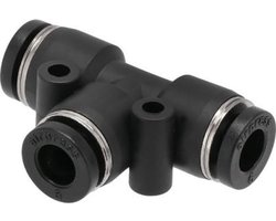 2x T-stuk pneumatische insteekkoppeling - 6 bar - 8mm - Kunststof