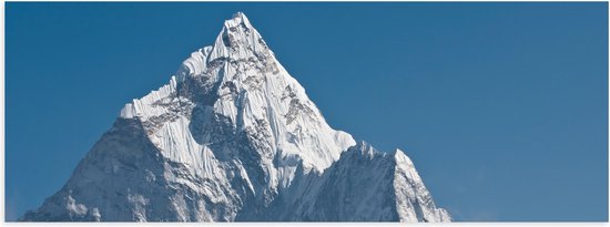 Poster (Mat) - Himalaya Gebergtes Vol Sneeuw boven Wolkenveld - 90x30 cm Foto op Posterpapier met een Matte look