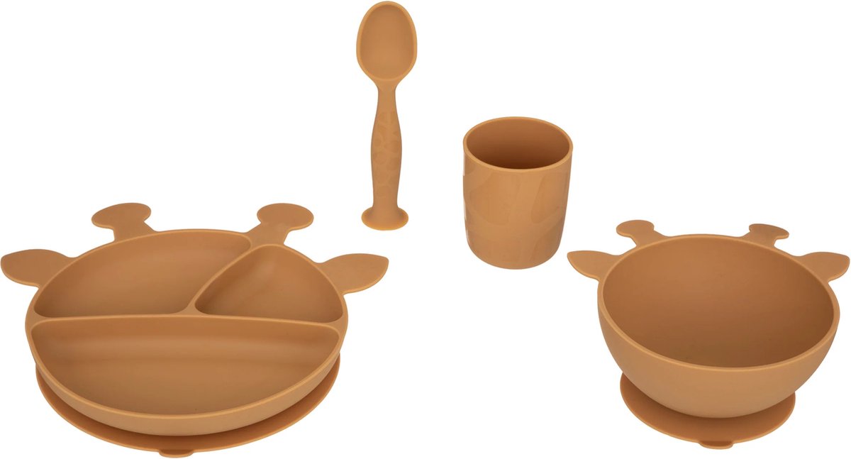 Assiette Bébé Set Repas Silicone, Lot de 5 Antiderapante Bol à