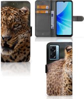 Telefoonhoesje OPPO A77 5G | A57 5G Book Cover Cadeautjes voor Jongens Luipaard