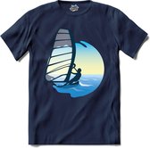 Windsurfer | Wind zeilen - Boot - Zeilboot - T-Shirt - Unisex - Navy Blue - Maat XXL