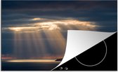 KitchenYeah® Inductie beschermer 90x52 cm - De zonnestralen vanuit de donkere wolken - Kookplaataccessoires - Afdekplaat voor kookplaat - Inductiebeschermer - Inductiemat - Inductieplaat mat