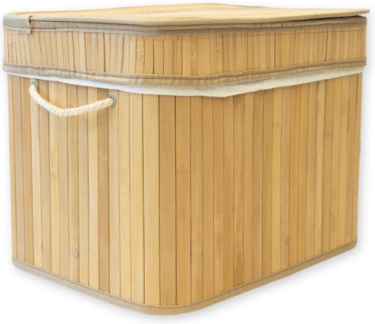 casa pura Bamboe Wasmand - Wassorteerder - Wasbox - Met handvatten - 40 x 30 x 30 cm