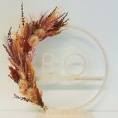 Flowerhoop gepersonaliseerd 48cm - naamcirkel - DIY - geschenk - geboorte - huwelijk - doopsuiker - presentatie - droogbloemenkrans met naam