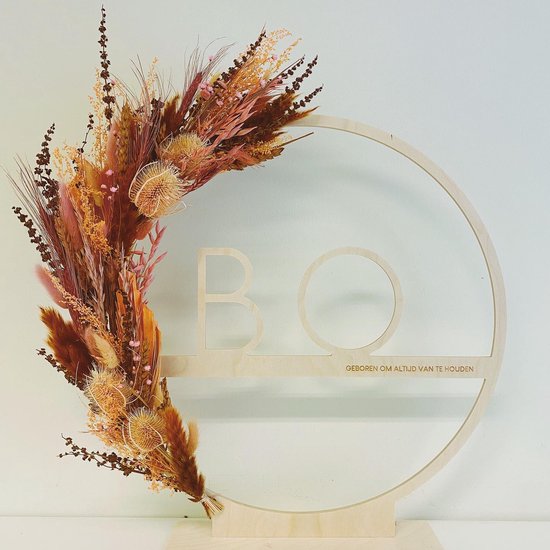 Flowerhoop personnalisé 48cm - cercle prénom - DIY - cadeau - naissance - mariage - baptême sucre - présentation