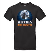 Zwart Halloween T-shirt met opdruk Witches be crazy 152