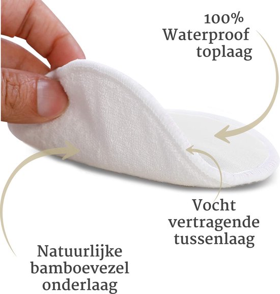 16x Wasbare Zoogcompressen - Herbruikbare Borstcompressen (Wasbaar) - 16 stuks - ø12cm - met Etui en Waszak - Hoge Kwaliteit