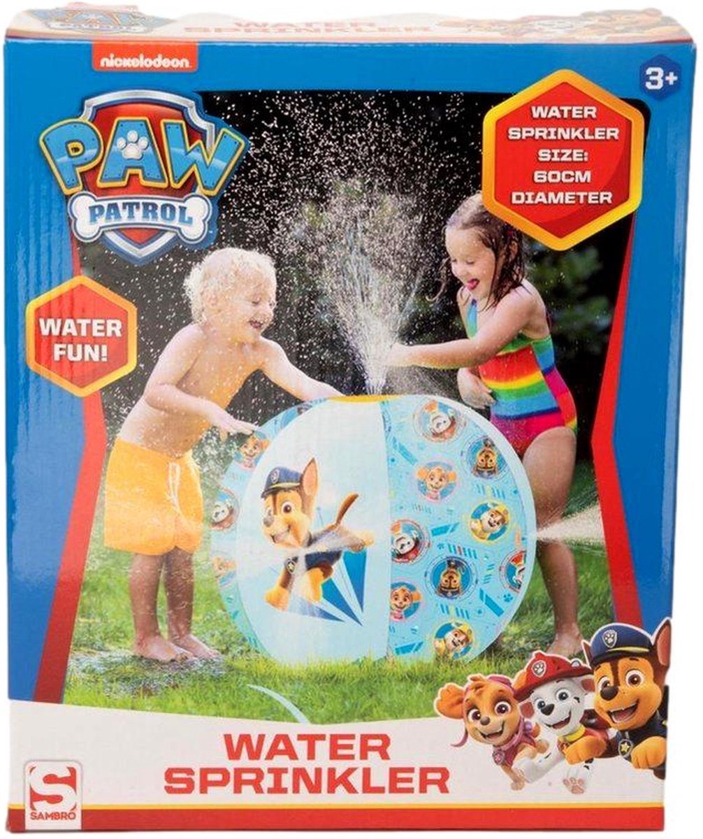 Paw Patrol Opblaasbal - Watersprinkler - Blauw - Kunststof - Strandbal Sprinkler - Opblaasbare Waterfontein - 60 cm