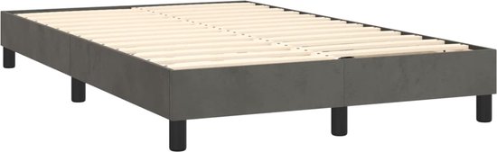 vidaXL Sommier tapissier avec matelas Velours Gris foncé 120x200 cm
