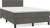vidaXL Sommier tapissier avec matelas Velours Gris foncé 120x200 cm