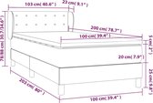 vidaXL Sommier tapissier avec matelas Tissu gris foncé 100 x 200 cm
