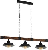 EGLO Oldbury Hanglamp - 3-Lichts - E27 zwart/bruin