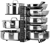 Organisateur d'armoires de cuisine / Pannenrek - Support de rangement pour casseroles - Support de support de cuisine - Porte-couvercle - Organisateur de Cuisine