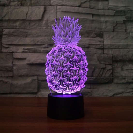 Ananas Pineapple Lamp, LED Tafellamp met 7 Kleur Nieuwigheid Verlichting, Batterij Aangedreven en USB, Ideaal voor Slaapkamer en Thuisdecor, Geschikt voor Fans van Unieke Nachtlampjes