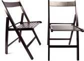 Set van 2x stuks D-Bruin houten klapstoelen voor binnen en buiten - Klapstoelen