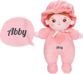 Sandra's Poppenkraam - Abby - roze - mini knuffelpop - gratis met naam