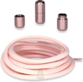 Agletless® Roze Ovale Elastische Veters Zonder Strikken 5mm - Luxe Draaicapsule Snelsluiting - 1 Paar - Kinderen & Volwassenen | One-Size-Fits-All