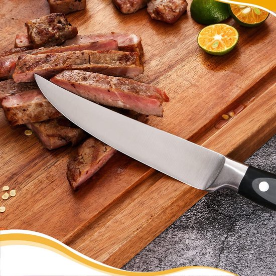 Steakmessen set 4delig, roestvrij staal steakmessen 12,5 cm met volledige handgreep,... bol