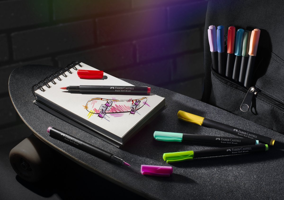 Faber-Castell brushpennen - Black edition - 20 kleuren in karton etui - FC-116452 — afbeelding 7