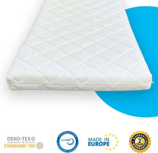 Babymatras 50x80 wiegmatras koudschuim HR40 dubbeldoek | afritsbaar | wasbaar | ademend