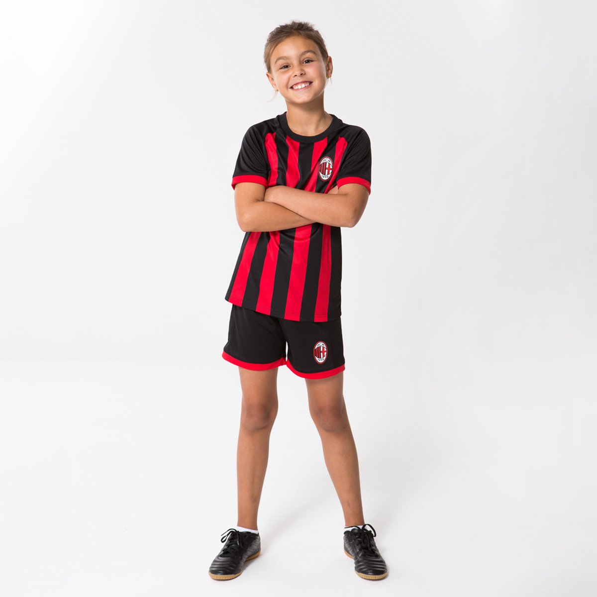 AC Milan tweedelig kinder sport set rood/zwart - Maat 164/170