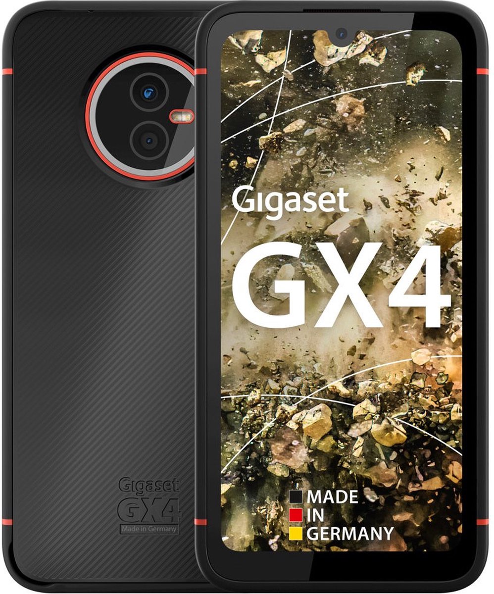 Gigaset GX4 - 64GB - Rugged smartphone - Vocht, schok en stof bestendig - 5000 mAh verwisselbare batterij - Programeerbare functie toets aan de zijkant - Made in Germany