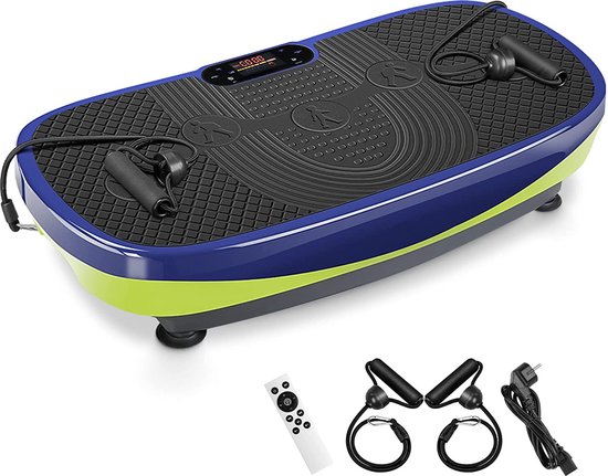 HOMCOM Trilplaat met 99 Niveaus, 2 Fitnessbanden 73 x 40 x 13cm Wit