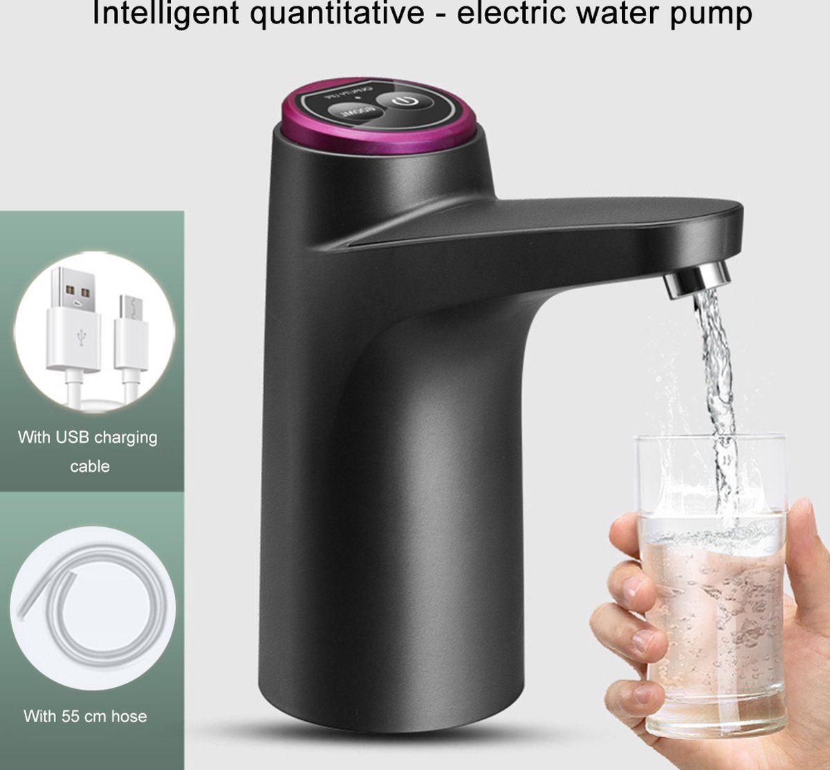 Acheter Pompe à eau électrique pour gallons, distributeur d'eau  Rechargeable, bouteille en baril, intelligente, automatique, fontaine à  boire de bureau, Portable