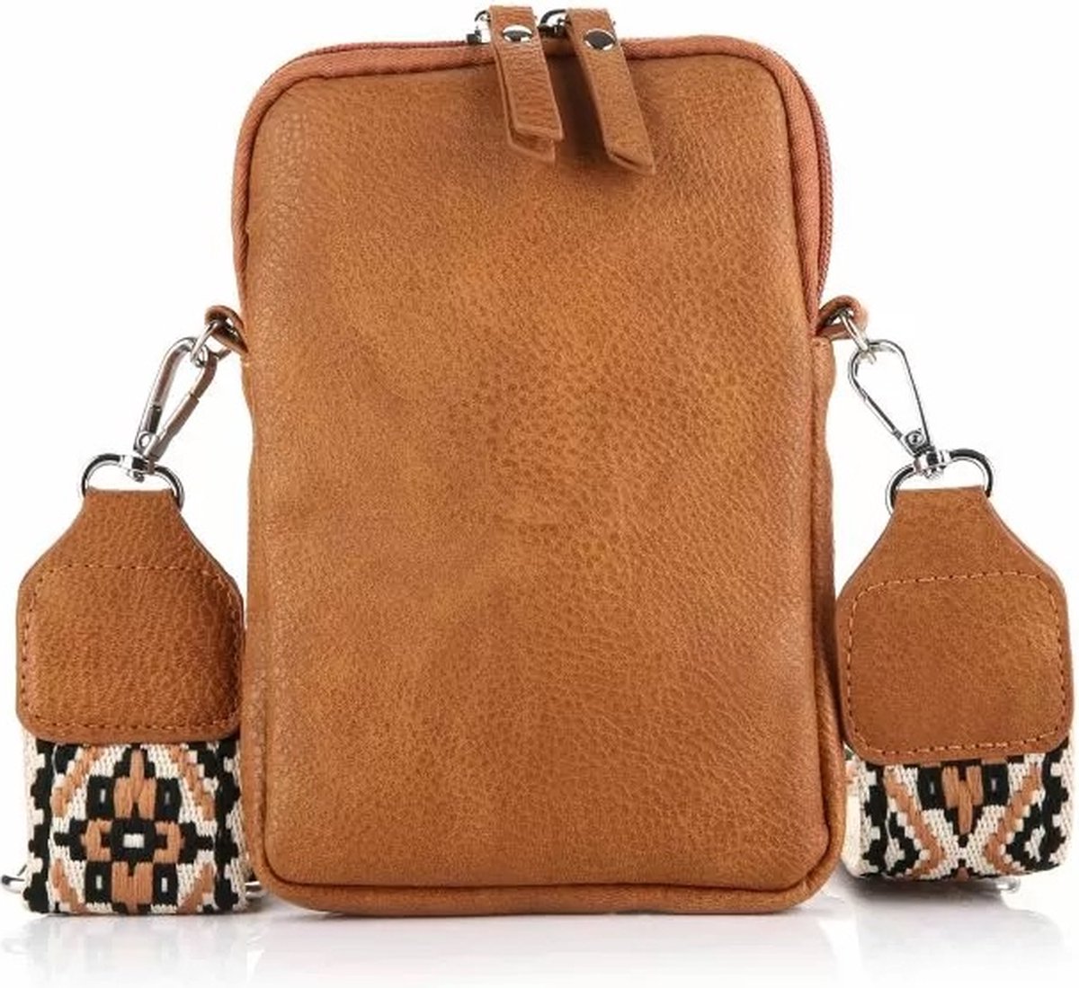 Camel Telefoontas + Multi Strap - Schoudertassen - Crossbody Tassen - Kunstleer - Bagstrap - Camel