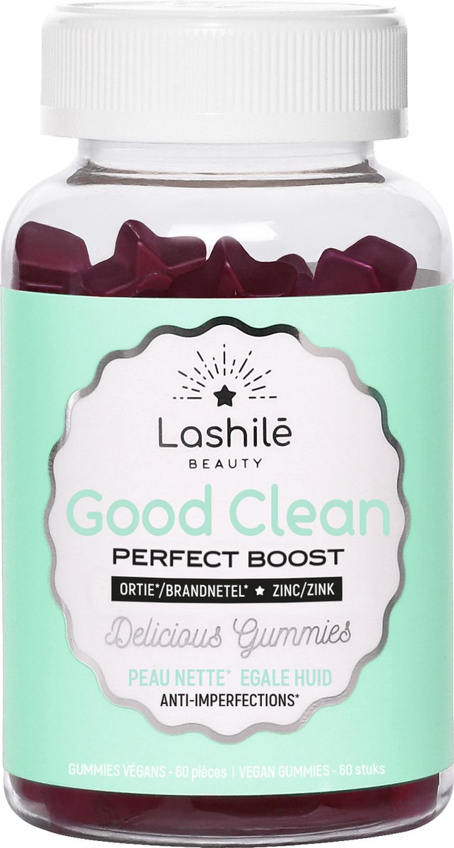Goedkoopste Lashilé Beauty Good Clean - Supplement voor gezondere huid - Anti Acne - Met vitamine E & Zink - Helpt huidoneffenheden bestrijden - 60 vegan gummies
