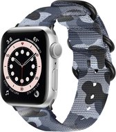 Apple Watch Series 1/2/3/4/5/6/7/8 / SE - Bracelet 38/40/41 - Bracelet en nylon iMoshion - Grijs camouflage