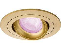 Inbouwspot Erne met Philips HUE White and Color - Voor binnen / woonkamer / keuken / slaapkamer - inbouwspot - Goud - rond - IP20 - GU10 - Buitendiameter: 92MM - boorgat: 80-86MM - min. Inbouwdiepte: 70MM