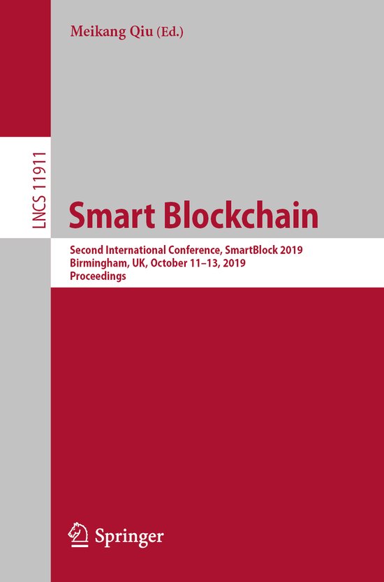 Lecture Notes in Computer Science11911- Smart Blockchain - cover