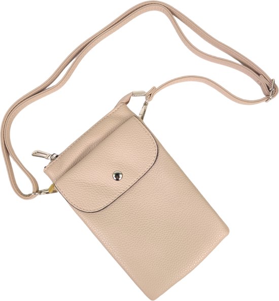 Flora&Co - Paris - Handig Crossbody hand/telefoontasje voor mobiel - gsm - beige