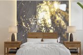 Behang - Fotobehang Marmer - Luxe - Grijs - Glitter - Breedte 350 cm x hoogte 350 cm