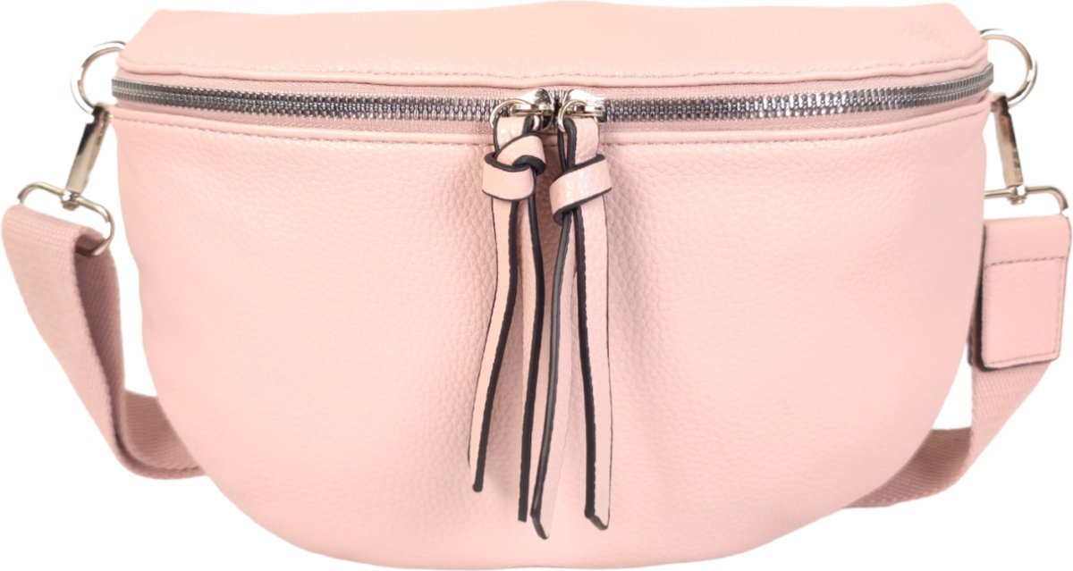 Qischa® - Crossbody heuptas bumbag - uni riem - soft - rose/roze - vegan - large size
