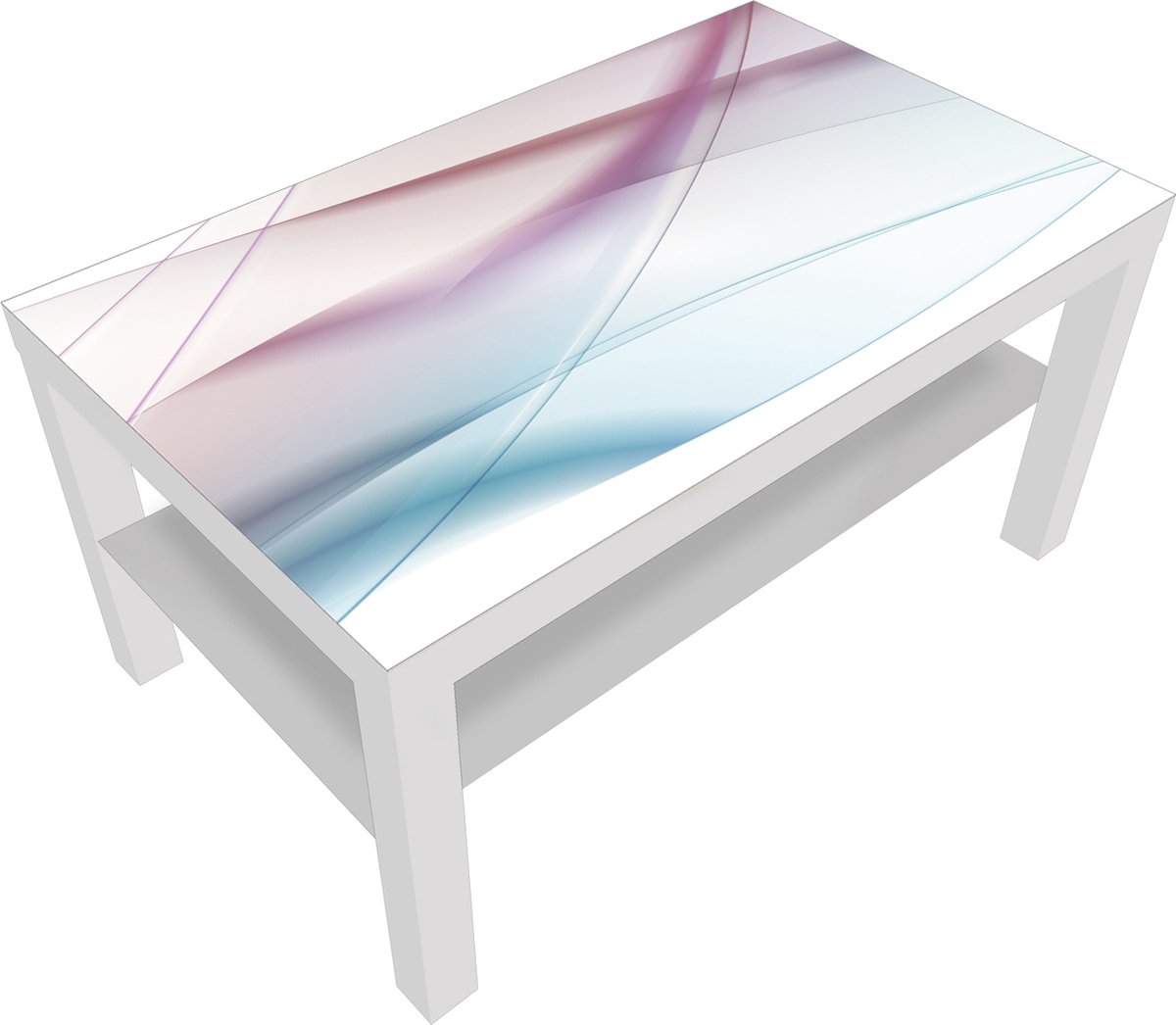 Designglas Salontafel - Glas - Bijzettafel Woonkamer - Koffietafel - Ikea Lack Onderstel - Fotoprint - 90x55cm