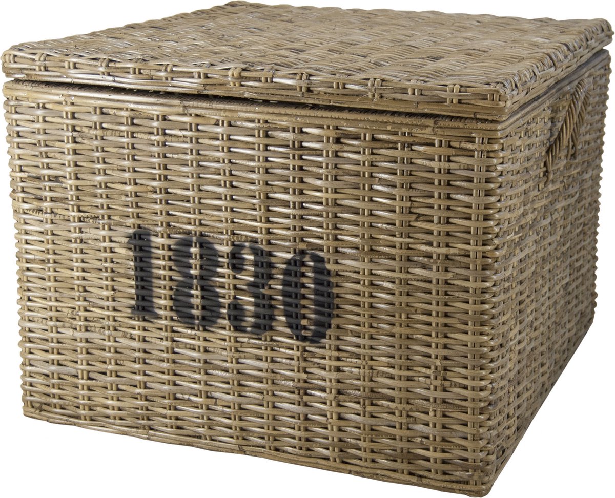 Rotan Opbergmand vierkant Grijs 70x70x55