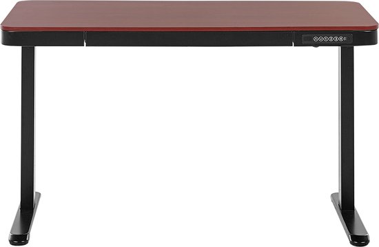 KENLY - Verstelbaar bureau - Donkere houtkleur - 120 cm - Vezelplaat